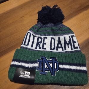 New Era Notre Dame Green and Navy Beanie